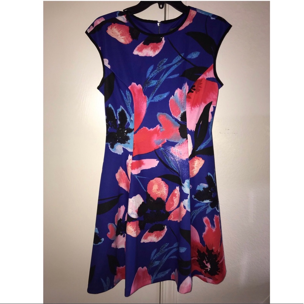 Vince Camuto scuba floral print fit & flare dress